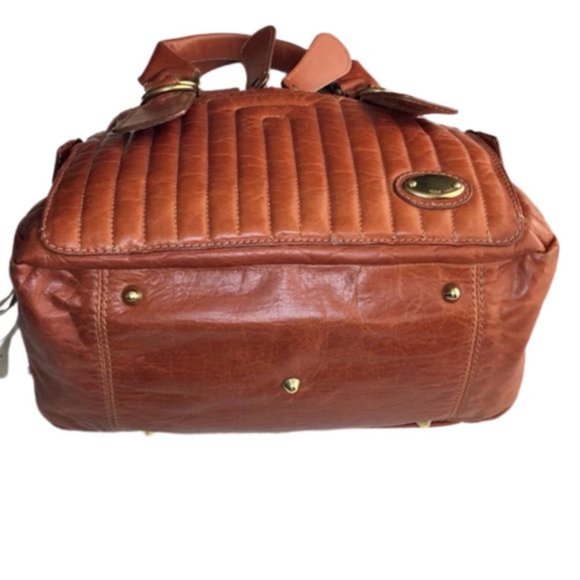 Chloe Vintage Quilted Bay Large Leather Bag in Whiskey Orange - Picture 4 of 15